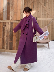 新款韩版双面羊绒大衣+羊毛围巾2C267-997-P325-K499，女装毛呢外套，茵姿媚