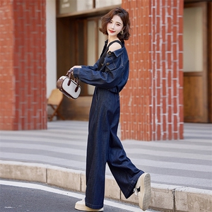 2025春季新款女装休闲时尚牛仔套装时髦减龄高级感初春两件套穿搭图片