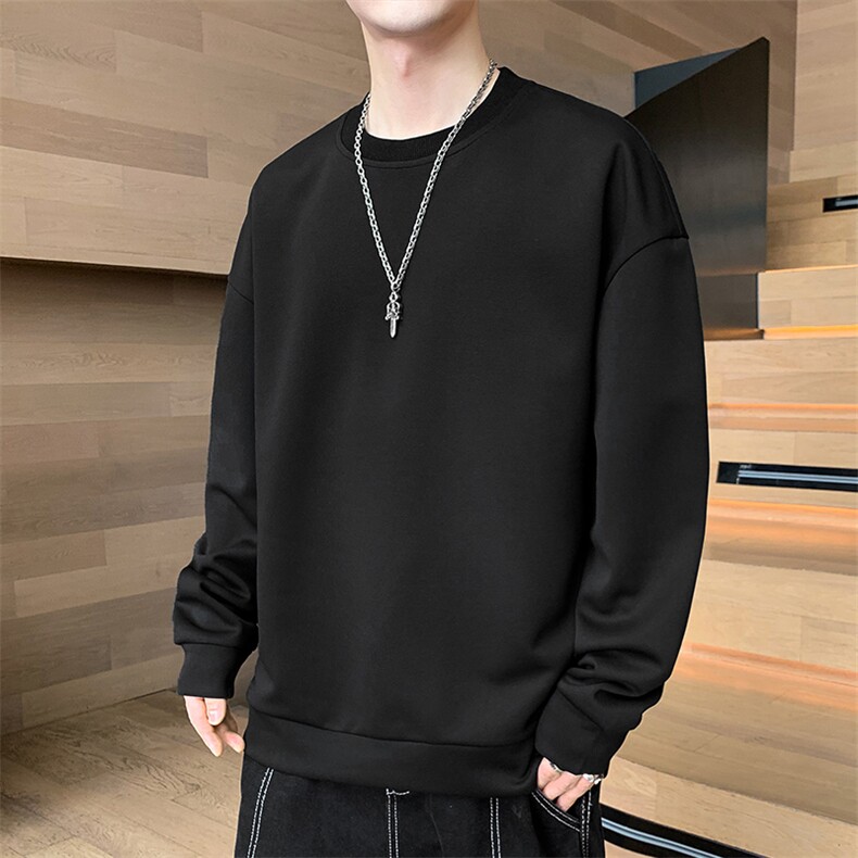 店主风春季新款圆领卫衣男纯色休闲卫衣VE55200-P35,男装卫衣,星座717