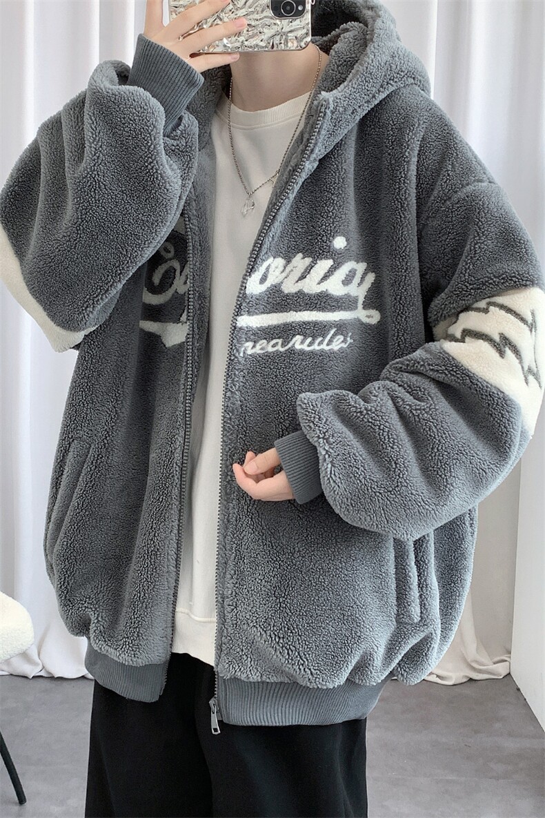 冬款加绒加厚保暖棉衣羊羔绒毛巾绣连帽外套男女920-P110控价158,男装棉衣,电商A441-1
