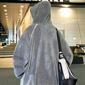 2024冬上新中性加绒休闲棉衣羊羔绒连帽外套男女 987-P110控价158图片