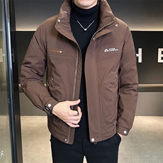 纯色无帽立领羽绒服休闲百搭上衣外套男A329-YR8802-P185，男装羽绒服，电商A329