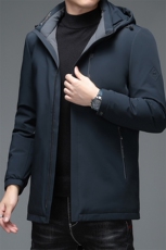 中年男脱卸帽羽绒服中长款冬季商务休闲外套新款SFT98098-P290，男装羽绒服，电商B212（原钱塘6029）