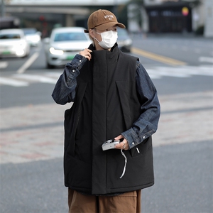 M07-P48美式宽松型设计感立领马甲棉衣图片