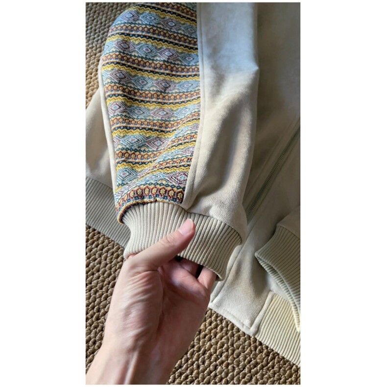 有货。民族风字母刺绣夹克男女秋棒球领W6976-P69，男装民族服装，星座412-3