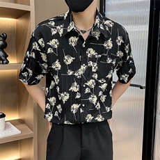 CS538-P452025夏季时尚男士短袖衬衣百搭痞帅青年衬衫，男装T恤，星座507A（原星座306B-2）