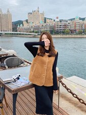 皮毛一体马甲，女装马甲，唯品