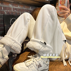 抖音品质潮冬季加绒加厚宽松抽绳束脚休闲裤B315-K5431J-P55控68，男装休闲裤，电商B315