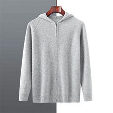 2025年秋季新款百搭男士拉链连帽衫，男装羊毛衫，牧绒家园高端店