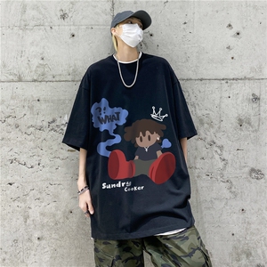 春夏新款重磅纯棉卡通印花短袖T恤M~5XL XZ604-DT207-P35控48图片