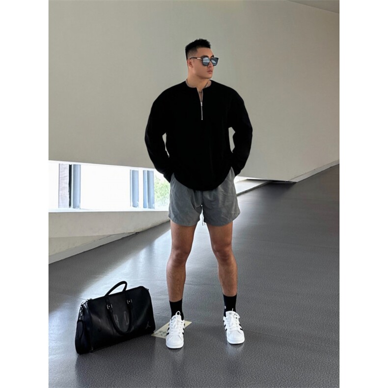 【有货】cleanfit半拉链华夫格卫衣男款圆领长袖t恤W007LL-特P38,男装卫衣,星座1007（原301D）