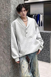 男女同款时尚潮流港风上衣潮搭个性设计感休闲卫衣HY723TP45控78图片