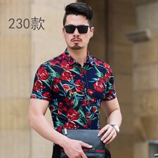 2021夏季男短袖花衬衫大码男花色男衬衫短袖226-230模组合，男装衬衫，星座1203
