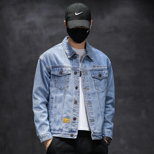 2025春季新款牛仔外套男夹克牛仔衣潮M-5XL两色6630-P65，男装工装外套，电商B223（原星座515-1）