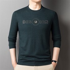 2023秋季宽松男士长袖上衣圆领印花潮中年卫衣男装薄款打底衫男装，男装卫衣，电商B212（原钱塘6029）
