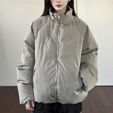 日系复古廓形立领棉服男潮流休闲宽松纯色面包服棉衣外套，男装棉衣，星座506A