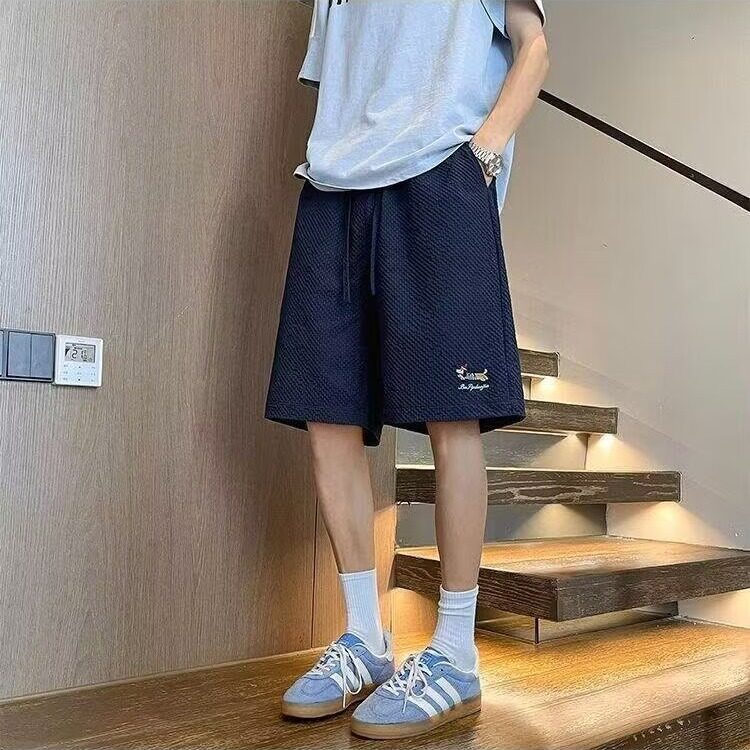 泡泡纱速干短裤男夏季五分中裤美式高街宽松休闲运动沙滩裤子,男装牛仔裤,星座1210-1