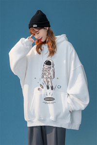 中性 2024春季新品简约Uttle nger太空人连帽卫衣W292 P35控58图片
