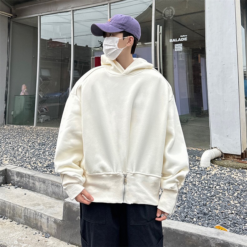 港风秋款男连帽卫衣工装开叉拉链休闲夹克外套WY878P45,男装卫衣,星座1013-1