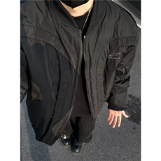 cleanfit弧形垫肩棉服男款冬季加厚解构飞行员夹克棒球服棉衣p98，男装夹克，电商C307