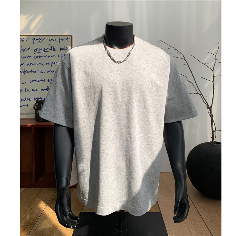 主推美式格子翻边设计短袖T恤双层撞色圆领体恤衫男H1088特P30,男装T恤,电商A341