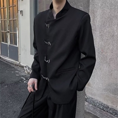 新中式西装外套男西服高级感立领上衣垫肩中山装套装春季JKA146，男装西服套装，星座516A