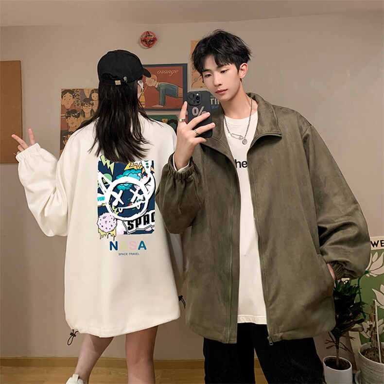 麂皮绒夹克男大码立领褂子外套JK85275-P68加绒款-P78,男装夹克,电商A040