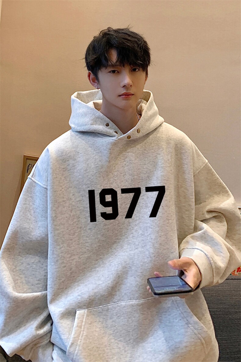 加绒加厚1977重磅540g连帽卫衣男美式高街冬ins潮牌oversize硬挺,男装卫衣,星座508（原C305）