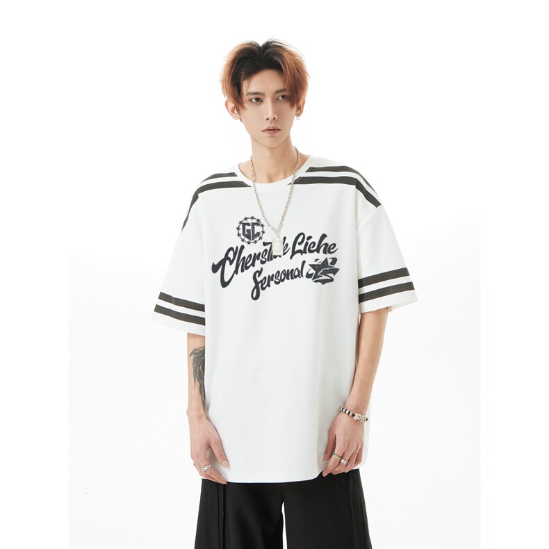 250克高品质面料美式复古短袖T恤男女同款休闲上衣HY739P45控69,男装T恤,电商A102B