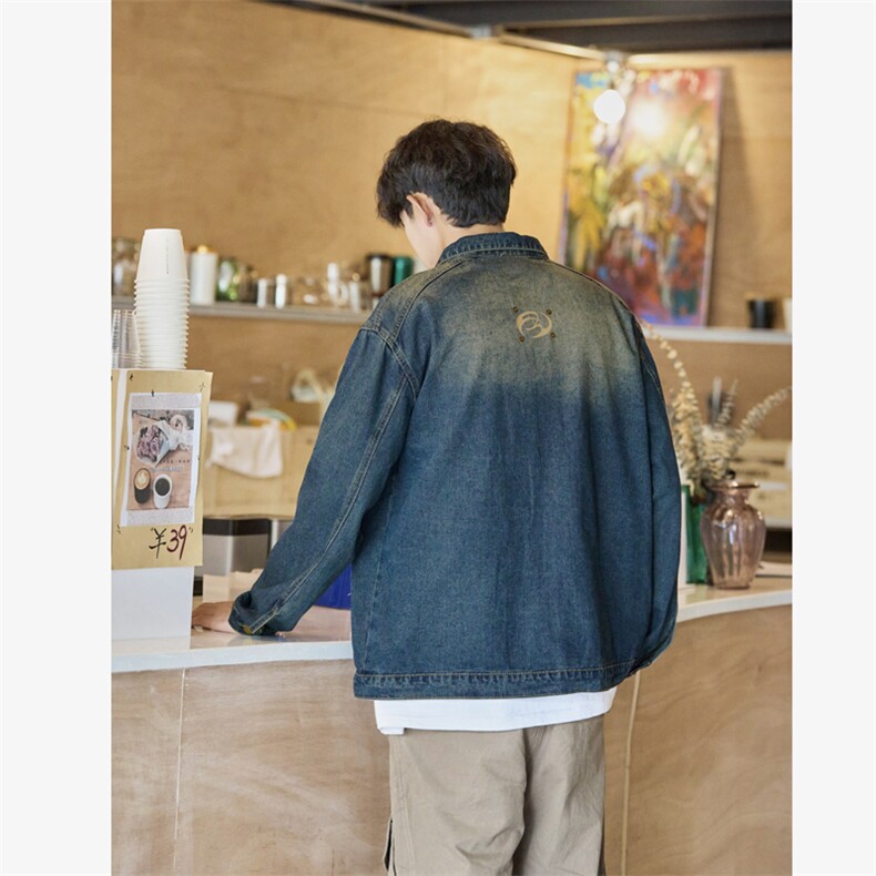 美式高街水洗牛仔外套男女潮复古宽松cleanfit工装夹克JH555-p72,男装工装外套,星座1008-1