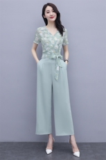 2021年夏季时尚直筒裤瘦身显瘦洋气大牌两件套，女装套装/套裙，丽美静依