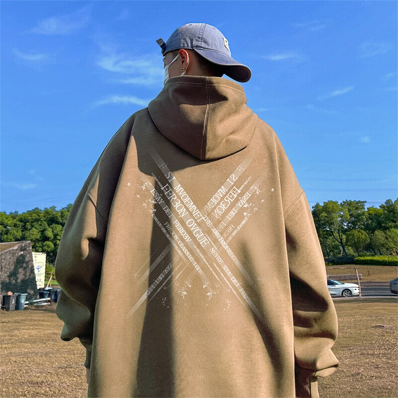 抖音得物供货 可提供视频 春装重磅美式宽松连帽卫衣DL2410图片