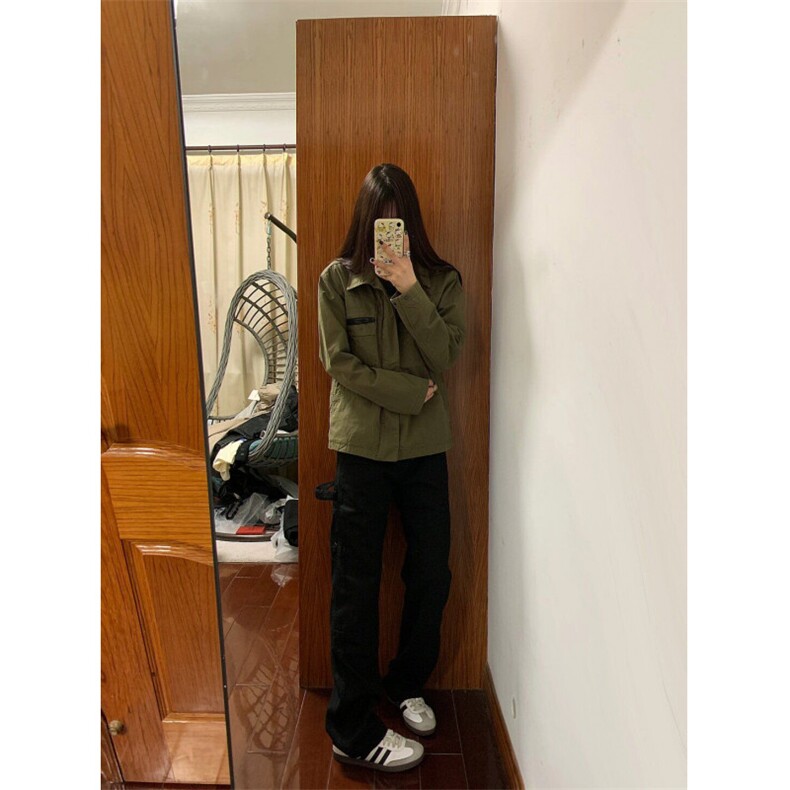 【有货】军绿色工装外套男款高级感痞帅夹克HY195CC-特P65,男装夹克,星座1007（原301D）