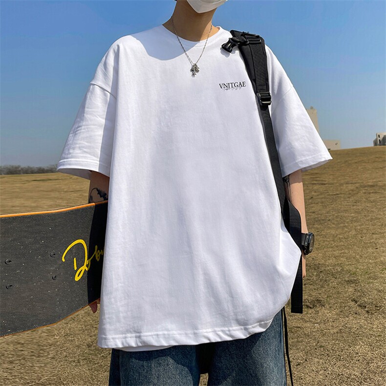 抖音得物二开现货供应220克夏装重磅美式高街宽松短袖t恤MT70,男装T恤,电商A486-1