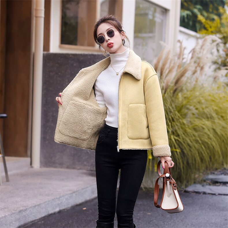 2023年秋冬新款皮毛一体羊羔绒外套，女装皮草，凯瑟曼