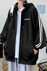 2024春秋季学生开衫连帽卫衣男潮宽松青少年休闲ins外套WY01P58，男装卫衣，电商A086