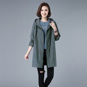 时尚百搭中长款风衣女2022新款春秋外套修身显瘦气质女装,女装风衣,秋牧寒烟