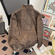 潮流扎染皮衣日系百搭慵懒文艺时尚简约2161P75，男装皮衣，星座410-2