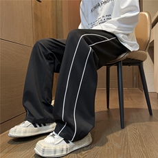 2026春夏装立体裁剪宽松织带拼接休闲裤K8788/特P35黑色，男装休闲裤，电商A094