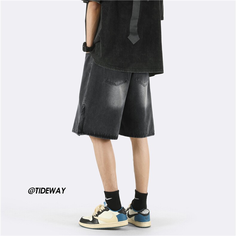 夏季新款泥巴黄牛仔短裤高街百搭休闲五分裤B315-K23219-p45控58,男装牛仔裤,电商B315