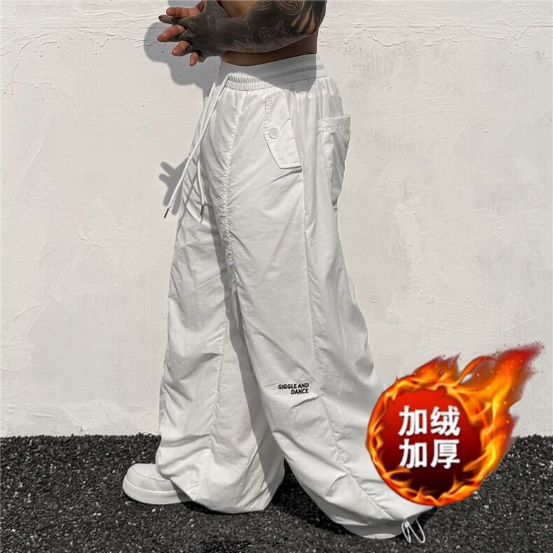 2025夏季薄款户外速干休闲裤男士潮流宽松拼接纯色青年小弯刀裤潮,男装休闲裤,星座506A