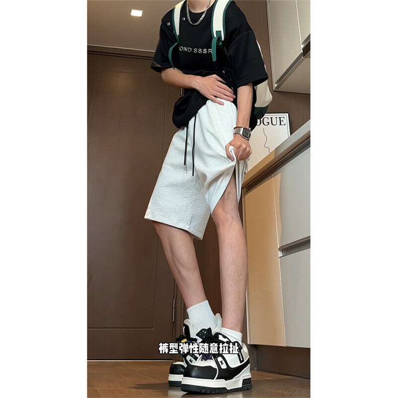 时尚休闲短裤男潮流宽松纯色直筒五分裤25XK67136特批35,男装休闲裤,电商A042