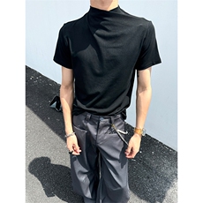 【自拍图】XZ10-1005-1-TTH00319-P38现货交叉连身领针织短袖T恤，男装T恤，星座1005-1