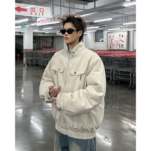 F658P138 2025痞帅夹克外套男女春装解构设计感保暖图片