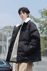 抖音直播连帽棉衣假两件加厚棉袄情侣款百搭面包服MY111-P65，男装棉衣，星座1402-1