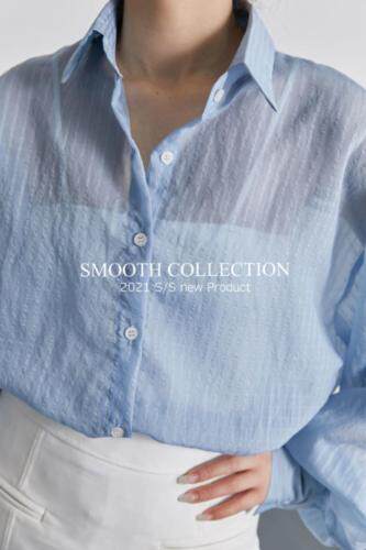 新款暗条纹衬衣两个色清爽的早秋系列，其它，SMOOTH