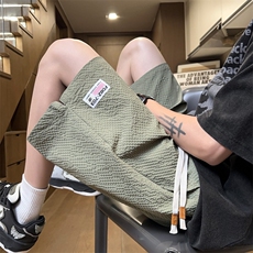 2025夏季透气泡泡格短裤贴标开叉五分短裤CK42*P28控58，男装牛仔裤，星座511-1