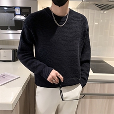 小伙风~秋季新款华夫格圆领套头毛衣M024/P65，男装针织衫/毛衣，电商B331