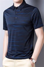 上衣翻领百搭长袖2023年夏季中年时尚宽松潮流T恤QPSF107，男装T恤，钱塘6003（原4033）