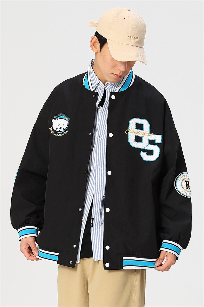 秋冬款棒球服外套男潮牌潮流字母刺绣情侣学生夹克22102-P65控118,男装夹克,星座717